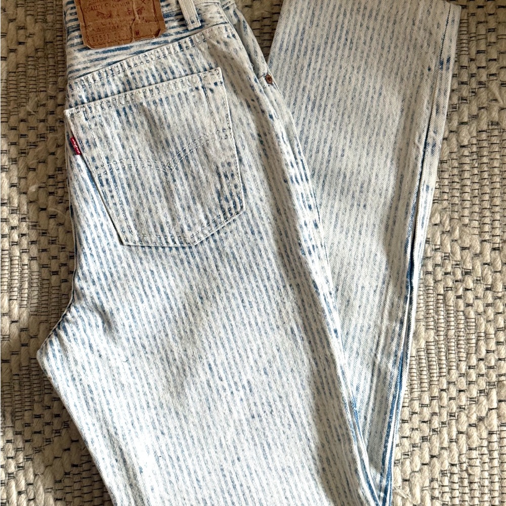 Vintage Levi’s Rare 501 Hickory Striped Faded Jeans- Made in USA